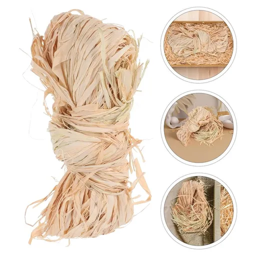 Beige Raffia Grass Ribbon for Crafting, Wrapping, Florist Supplies, and Handmade Decoration Projects