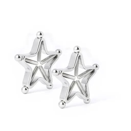 House Of Dasein 1 Pair Star Nipple Clamps Stainless Steel Non Piercing Stimulator Erotic Toys Women - Silver