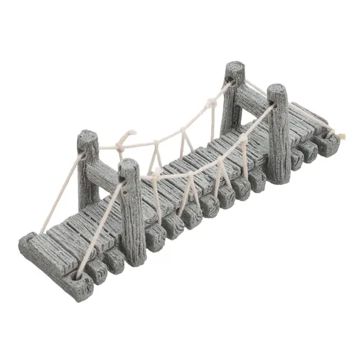 Outdoor Zen Garden Bridge Figurine with Glass Container, Decorative Miniature Bridge for Garden and Home Decor