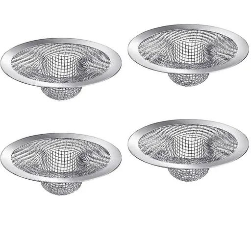 4-Pack Stainless Steel Sink Strainers, Compatible with Most Bathtubs and Showers, 3.5 inches