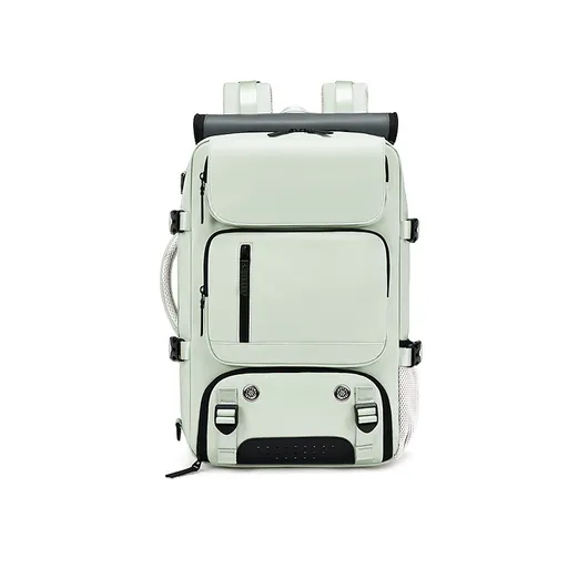 Mint Green Large Capacity 16-Inch Laptop Travel Backpack - Anti-Theft Professional Business Bag with Spring Buckle - Durable Oxford Cloth Outdoor Rucksack for Men and Women