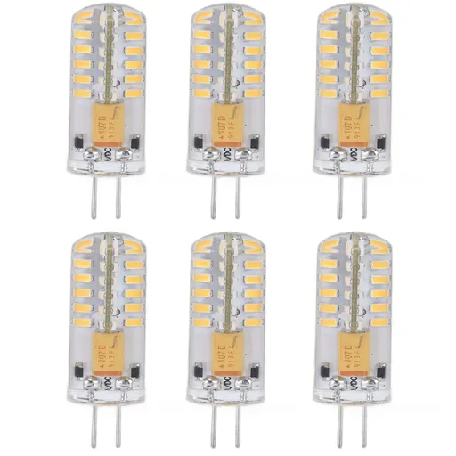 6Pcs LED Bulb Easy Install Light Transmission Uniform Light Output Color Bulb for Party Home 12VWarm White