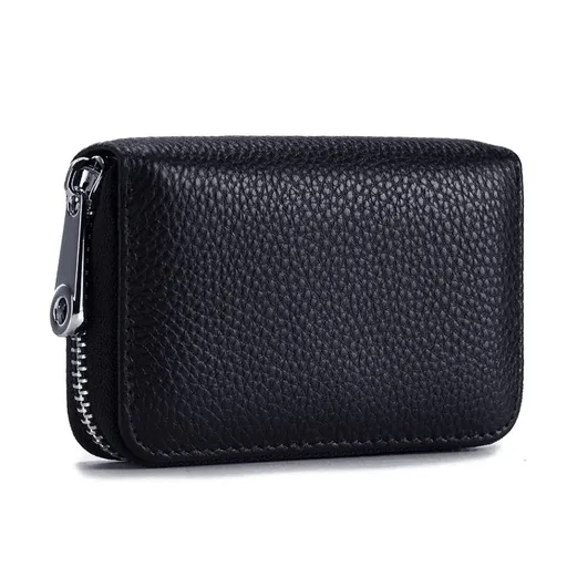 Men Women PU Leather RFID Blocking Card Wallet, Ultra Slim Portable Anti Demagnetisation Credit Card Holder, Mini Lightweight Card Case for Bank Cards ID Daily Carry