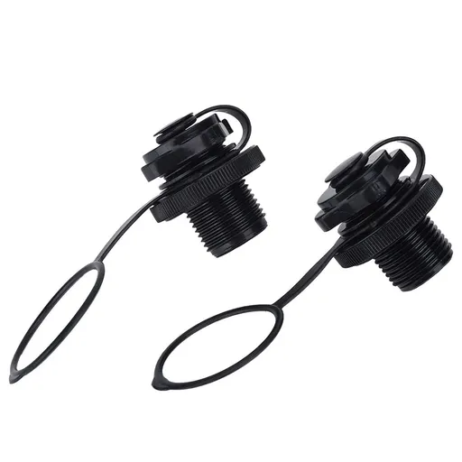 2Pcs Black Inflatable Boat Spiral Air Plug Replacement Valve Set for Kayaks, Rafts, and Airbeds Custom Kayak Hardware Kayaking