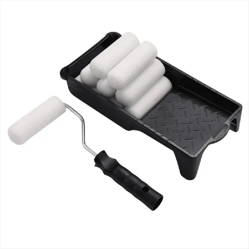 4inch Foam Paint Roller, Roller Frame with Mini Cover Replacement Covered Ends, (12 Pieces)