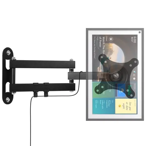 Wall Bracket for 15" to 28" Monitors, Adjustable Mounting Bracket with 3.5" to 16.5" Extension, Rotate 360 Degrees, Tilt up and down, Swivel Side to Side