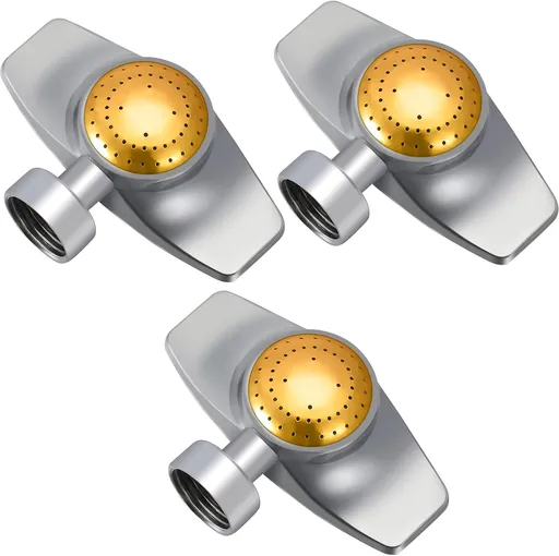 3 Pieces Metal Spot Sprinkler Circle Pattern 3/4 Inch Internal Thread Adjustable 360 Degree Square for Small Area Yard Lawn Garden Watering -