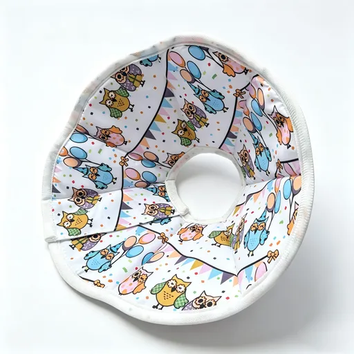 Pet Elizabeth Collar Cotton Paw Lightweight White Owl