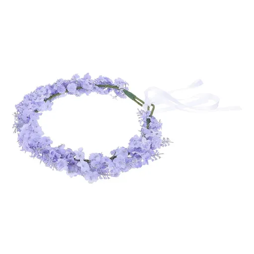 Elegant Bridal Floral Headband with Realistic Lavender Flowers for Weddings
