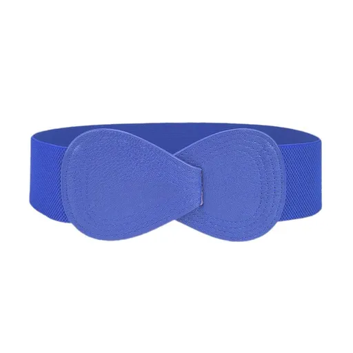 Fashion Belt Red Elastic Waist Cover Wide Belt Women Black Elastic Bow Decoration - Blue