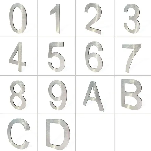 Stainless Steel House Numbers,Metal Modern House Numbers,Mailbox Decor Number,Self-adhesive house Number (3Inch-6, Silver)
