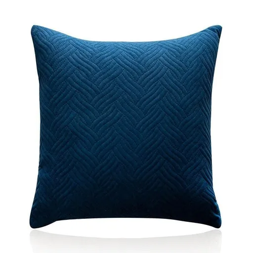 1PC Luxurious Modern Velvet Cushion Cover Soft Square Decorative Pillowcase Au - Dark Blue