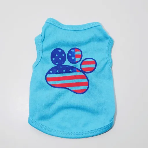 Youlle Dog Vest Polyester Summer Breathable Blue Footprint