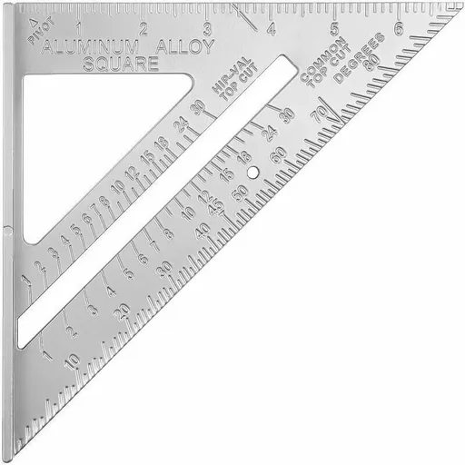 4, in, 1 Aluminum Carpenter Square Woodworking Ruler with Marking Gauge and Protractor