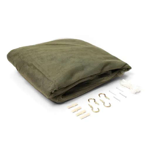 Mosquito Net, Backwoods, Olive Green, Double Wide Fits over two cots or bags, suspends with poles or ropes