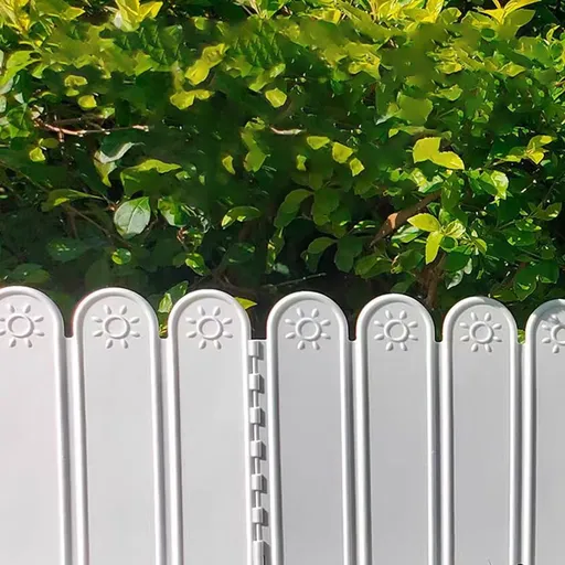 1 Piece 15 cm Plastic Garden Edging Border, Interlocking No Dig Lawn Edge for Flower Beds, Pathways, Landscaping and Patio Borders, White
