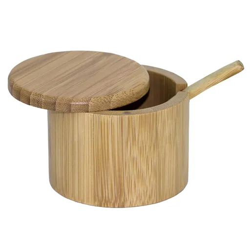 Totally Bamboo Little Dipper Salt Cellar Bamboo Storage Box with Magnetic Swivel Lid, 6 Ounce Capacity, Includes Bamboo Spoon