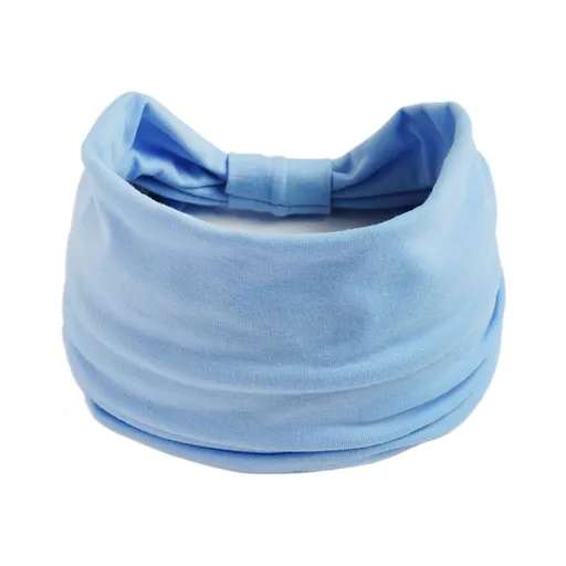 Wide Stretchy Headband for Adults Sports Hair Band for Yoga Running Fitness Workout - Light Blue
