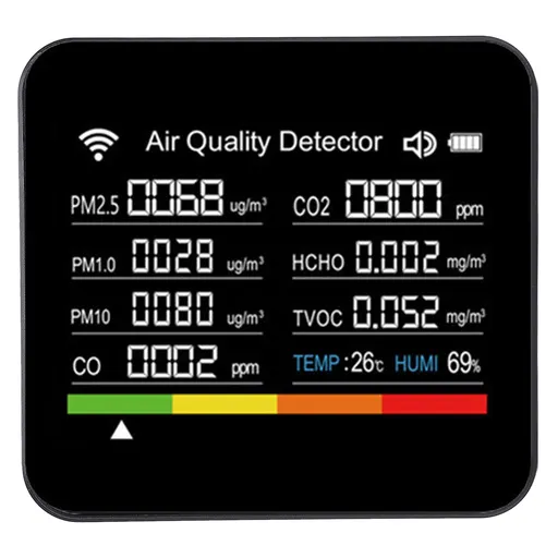 Smart Air Quality Meter 14 in 1 HCHO PM2.5 VOC Temperature Humidity Detector WiFi Indoor Air Quality Tester for Tuya APP