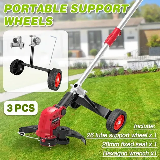 3PCS Mower Support Frame Portable Hand Bracket with Wheel Garden Tool Accessory