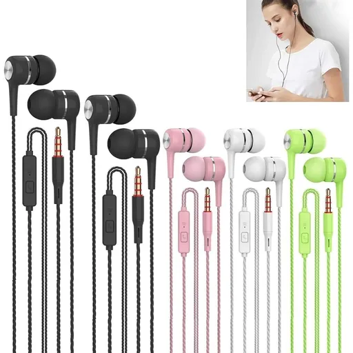 Wired Earbuds with Microphone 5 ,in-Ear Earbuds,Wired Headphones,Earphones with Heavy Bass Stereo Noise Blocking,Fits All 3.5mm Devices