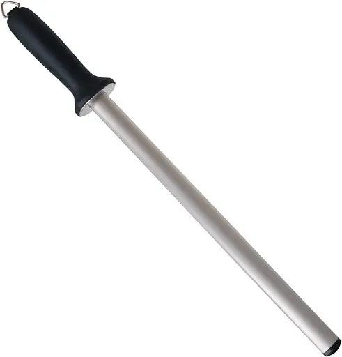 Diamond sharpening steel - Sharpening steel for knives - Sharpening rod - PP - silver, black - 439mm - Suitable for sharpening and maintaining all types of knives (except serrated knives/ceramic knives)