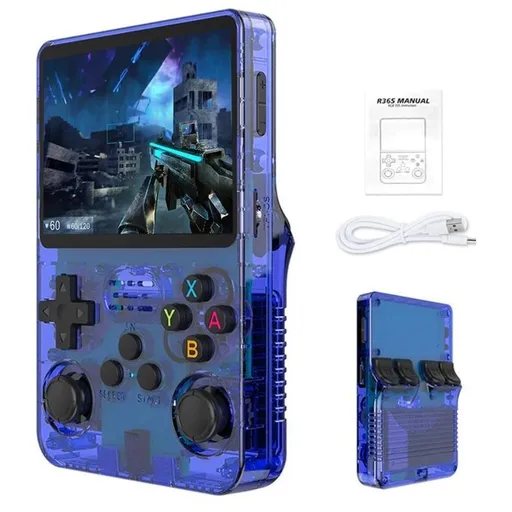 handheld game console, 3.5-inch HD screen, GTA, retro classic games, portable arcade, PSP-style, retro gaming, portable gaming, nostalgic console, Australia - Blue - Size 128G
