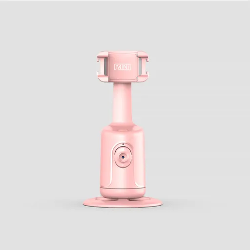Pink AI Smart Auto Tracking Phone Holder - 360° Rotation Face & Body Tracking Mount