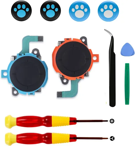 Replacement Joysticks Compatible with Nintendo Switch 2 Joycon Controller (2025), Drift Fix Repair Kit Screwdriver Pry Tools Accessories Analog Thumb Stick (Right+Left)