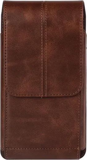 Phone Bag - Brown - 15.5*8*2cm - PU Leather - For 6.1 Inch Mobile Phones - With Belt Clip - With Credit Card Slot - Phone Holder Belt Men - Waist Bag - Outdoor Belt Bag - Suitable for Hiking/Outdoor Sports