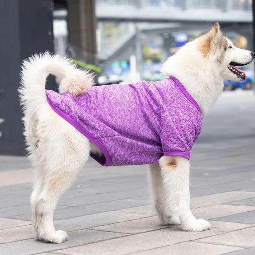 Pet Dog Sweatshirt Shine Acrylic Warm big dog sweater purple 3XL (Bust 59CM)