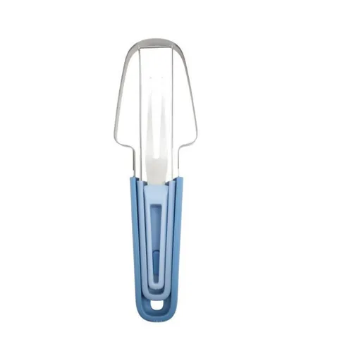 3-in-1 Stainless Steel Watermelon Cutter Set, Multi-Function Melon Slicer, Scoop, and Fork Kitchen Tool—Blue