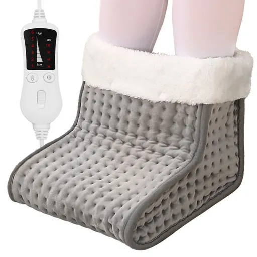 Electric Heated Foot Warmer - Heating Foot Warmer for Men & Women, Feet Warmer with 6 Temperature Setting 4 Timer Setting, Auto Shut Off Washable Inner Lining, Fast Heat Use for Winter Gifts