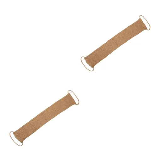 Khaki Linen Long p Bath Towel with Easy Grasp Handles for Back Scrubbing 2Pcs