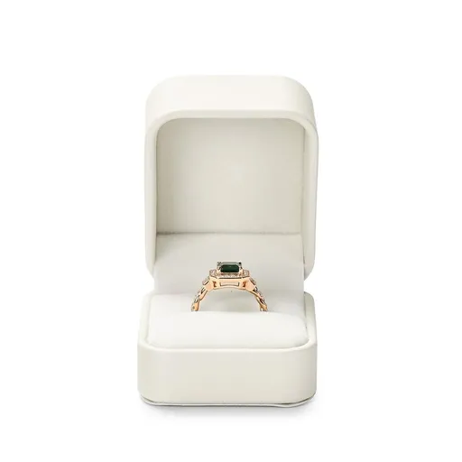 White Leather Ring Gift Box Wedding Ring Box Jewelry Gift Box for Birthday, Proposal, Engagement,Wedding, Valentine's Day (White,only one ring box)