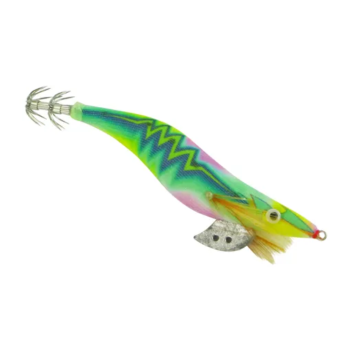 Finesse Rumoika Squid Jig, Lime Glow, size 3.5, 2 pack