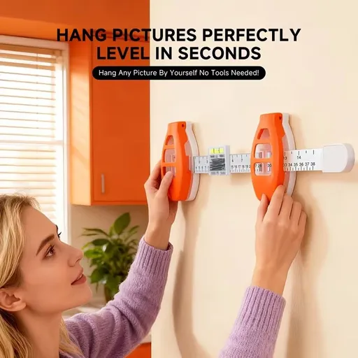 Picture Frame Hanging Balance Ruler | Nail Positioning · Angle Measurement · Level Calibration 3-in-1./ORANGE