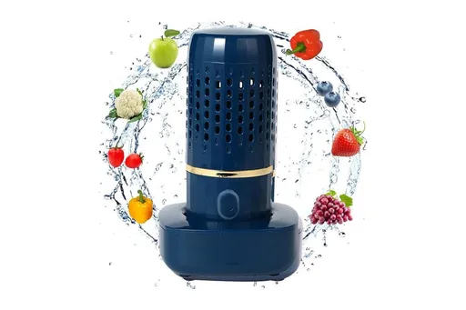 Portable Fruit and Vegetable Cleaning Machine Rechargeable Food Washing Purifier Vegetable Washer -Dark Blue