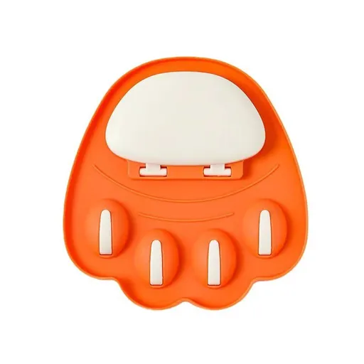 Cat Claw Pot Lid Holder Rack Home Wall Decor Hook Punching-free Wall Organizer Shelves Pan Lid Drainer Stand Key Hanger Hook