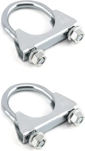 U-Bolt Muffler Tip Exhaust Hook, 1-1/2" OD 2Pcs Stainless Steel Universal Silencer Exhaust Clip
