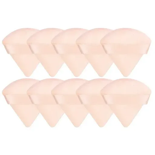 1/10X Triangle Cosmetic Puff Mini Cotton Makeup Sponge Powder Tool - Nude