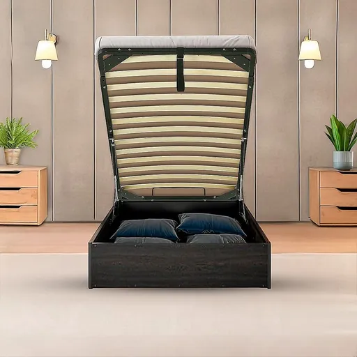 Gas Lift Bed Mechanism – Single Bed Frame with Wooden Slats