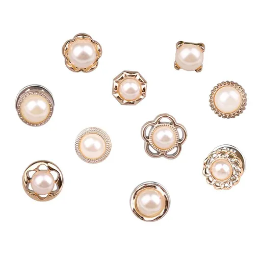 10-Pack Women Shirt Brooch Buttons Lapel Pins Novelty Suit Vest Safety Buckle Metal Tie Tacks Pin Back Clutch
