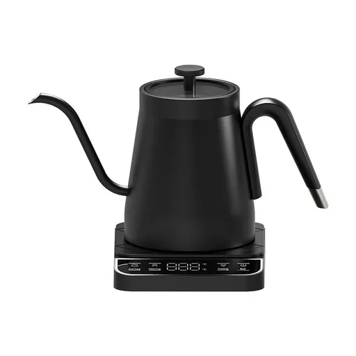 Black Gooseneck Electric Kettle with Temperature Control - 0.8L Smart Pour Over Coffee Kettle