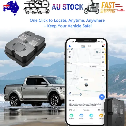 4G GPS Tracker for Car/Moto/Luggage - Waterproof, Real-time Tracking 30 Days Battery Life, Remote Control via Trial App.