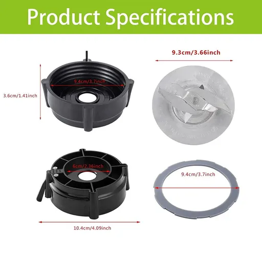 Blender Blade Replacement for Oster Pro 1200 Stainless Steel with Rubber Seal and Juice Extractor Base