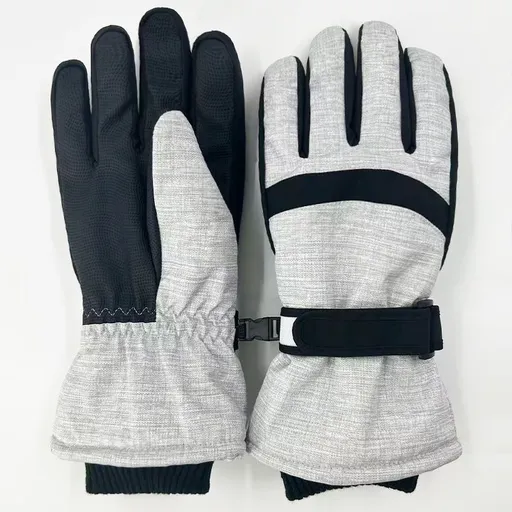 Winter Thermal Touchscreen Water-Resistant Cycling Gloves with Thickened Padding,gray-black