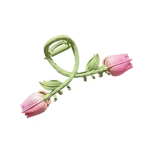 hairpin Elegant Flower Hair Claw Clips Pink Hair Clip Vintage Tulip Hair Clamps Hair Styling Clips Summer Tulip Women