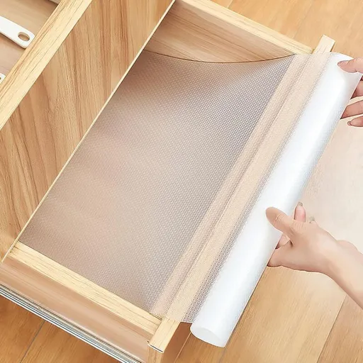Non-Slip Drawer Liner, Non-Adhesive Eva Drawer Mat, Waterproof Transparent Fridge Mat Can Be Cut to Size for Kitchen Cupboard Shelf Drawer Protection