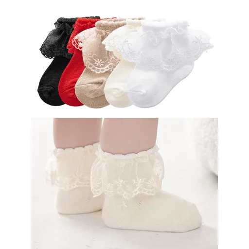 Baby Girls Socks Ruffle Lace Sock Baby Socks Newborn/Infant/Toddlers/Kids Frilly Summer Thin Dress Sock
